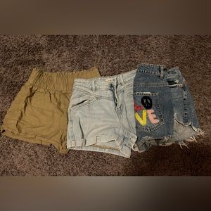 Three shorts sold together (2 denim) good brands (PacSun, The Garage)